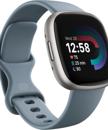 Fitbit Versa 4 Health & Fitness GPS Smartwatch - Waterfall Blue/Platinum