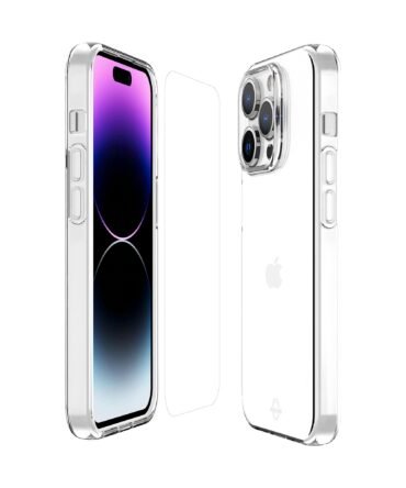 ORIGIN by ITSKINS // 360 - Apple iPhone 15 Pro Max Clear Case and Glass Screen Protector Bundle
