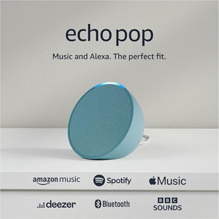 Echo Pop (Newest gen) Full sound compact Wi-Fi and Bluetooth smart speaker with Alexa - Glacier White/Midnight Teal/Lavender Bloom - Image 6