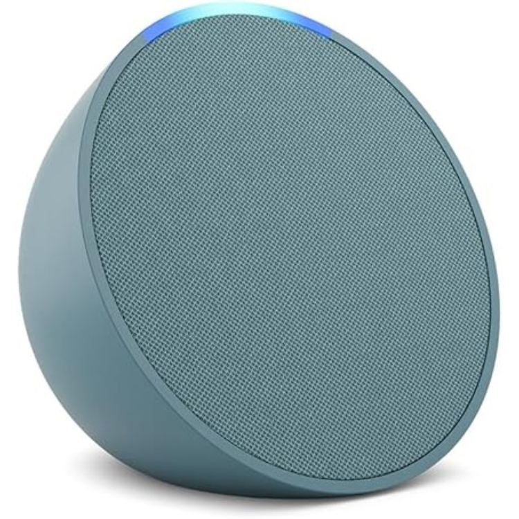 Echo Pop (Newest gen) Full sound compact Wi-Fi and Bluetooth smart speaker with Alexa - Glacier White/Midnight Teal/Lavender Bloom - Image 2