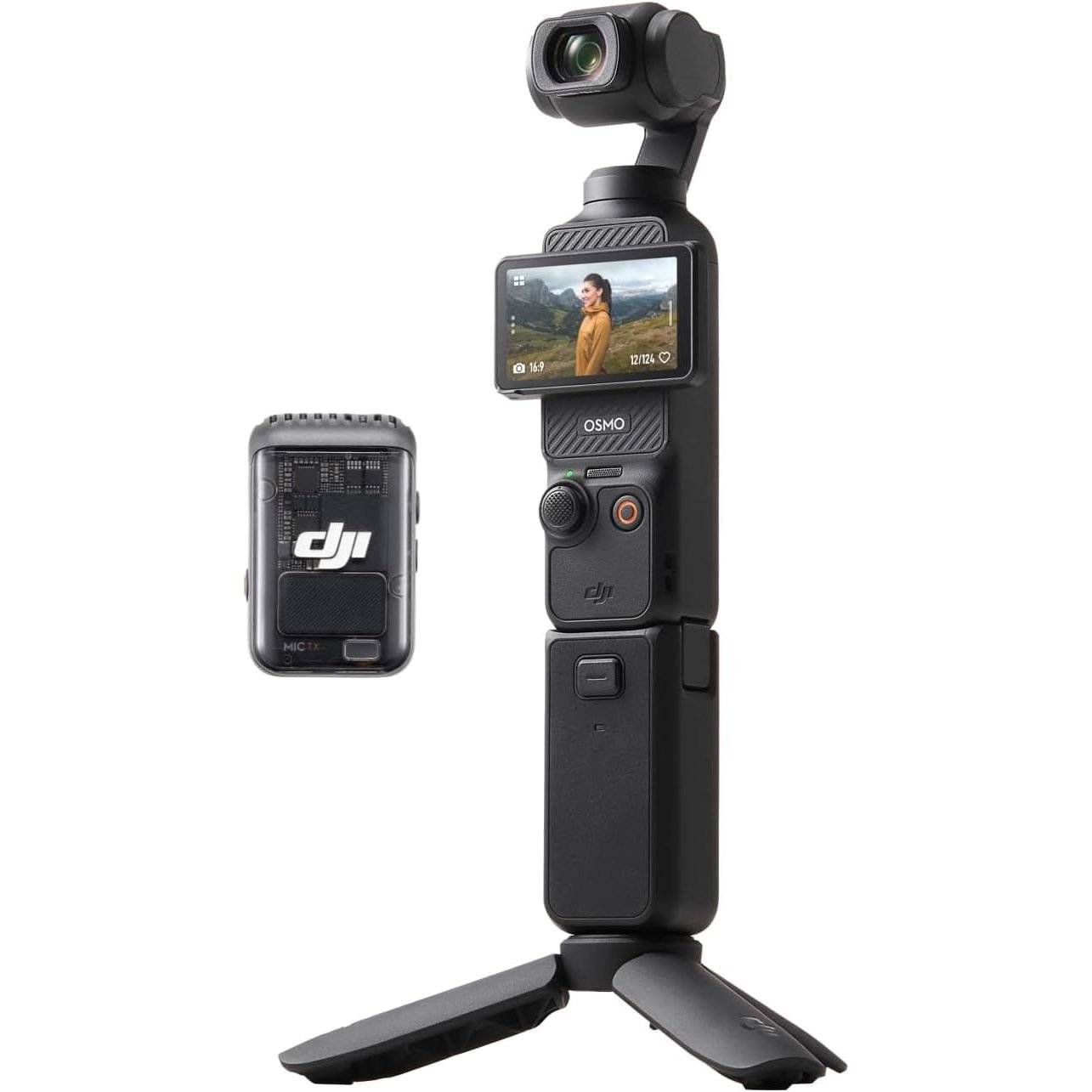 DJI Osmo Pocket 3 Creator Combo, Vlogging Camera with 1'' CMOS & 4K/120fps Video, 3-Axis Stabilization, Face/Object Tracking, Fast Focusing, Mic Included for Clear Sound, Small Camera for Photography